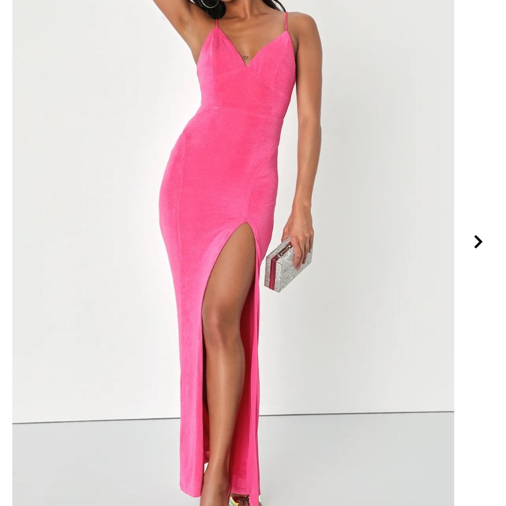 Lulus Vibrant Pink Long Formal Dress